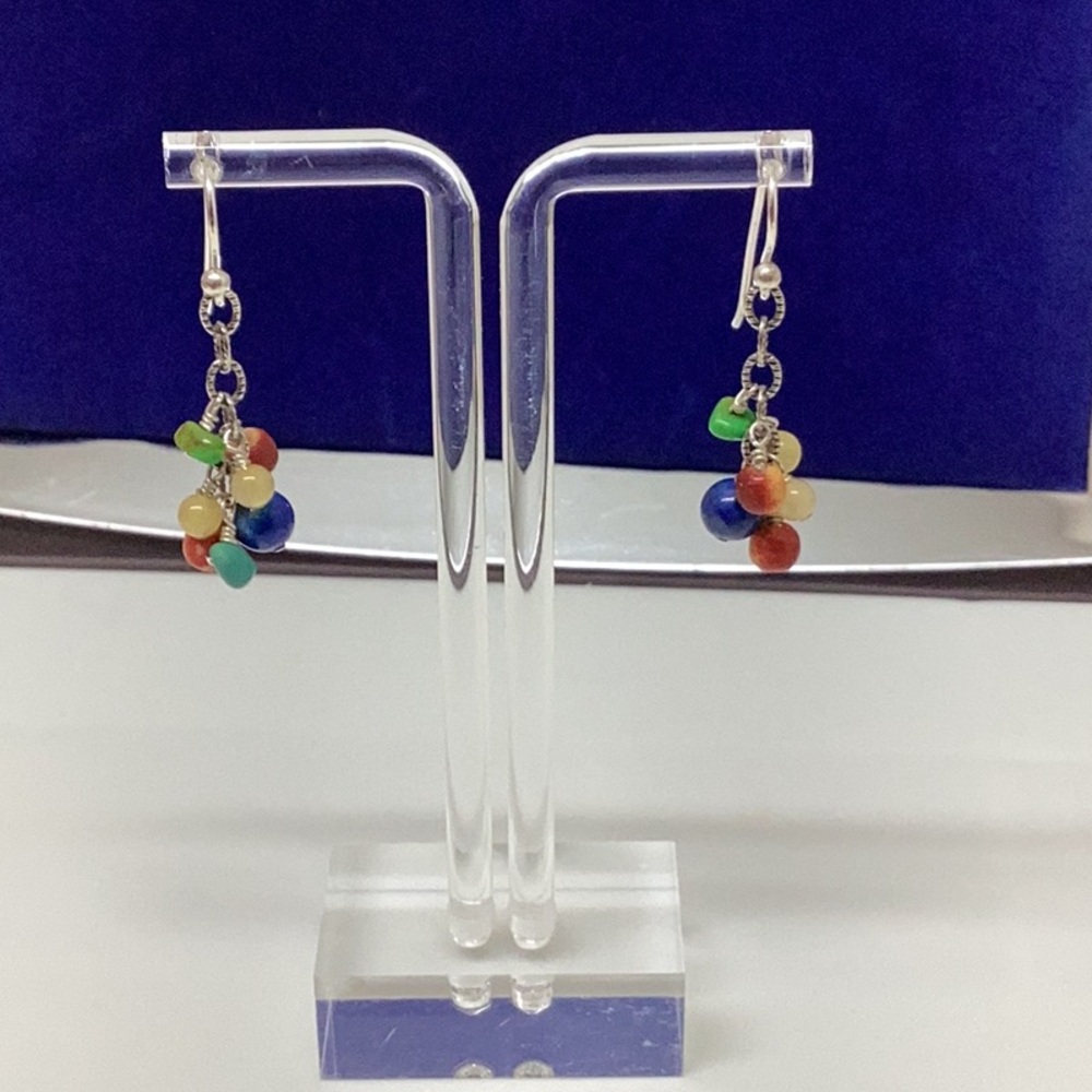 Silver colorful earrings